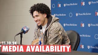 Philadelphia 76ers Postgame Media Availability  Jared McCain  111024 [upl. by Esinart]