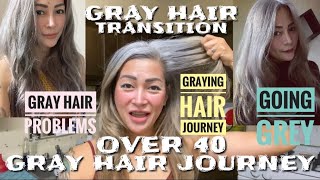 GOING GRAY  GRAY HAIR TRANSITION  GRAY HAIR JOURNEY  GRAY HAIR PROBLEMS [upl. by Gonyea]