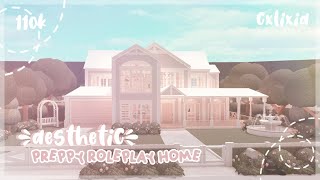 Bloxburg  Preppy Aesthetic 🌷 Roleplay Home Exterior  House Build  110k [upl. by Amak]