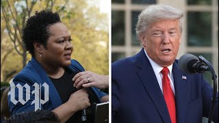 Trumps clashes with PBS NewsHour reporter Yamiche Alcindor [upl. by Atteve]