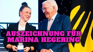 Auszeichnung für Marina Hegering Bundespräsident ehrt Fußballerin aus Bocholt [upl. by Arinaj290]