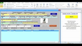 Lagerverwaltungsprogramm in Excel mit ArtikelBildern und integrierter Lieferanten Kundendatenbank [upl. by Celina176]