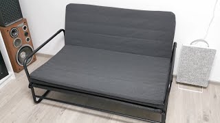 Assembling IKEA furniture  HAMMARN  Sofabed dark greyblack 120 cm [upl. by Tufts]