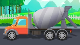 Cement Mixer Truck  Formation and Uses  Videos for Kids and Toddlers [upl. by Yoj]