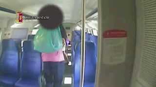 Violenza Sessuale su Treno  Webcam  Arrestato Extracomunitario [upl. by Rivy]