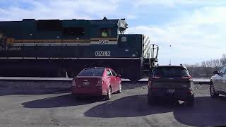 Illinois Railway SD50 along Illinois River amp at Iowa Interstate diamonds in Peru ILL [upl. by Zoba826]