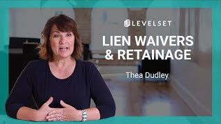 What are Lien Waivers and Retainage  Thea Dudley  Credit Management Course [upl. by Lawson]