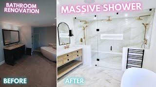 LUXURY Bathroom Build  Giant SHOWER Remodel [upl. by Ria]