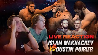 ISLAM MAKHACHEV DOES IT AGAIN  Dustin Poirier vs Islam Makhachev live reactions [upl. by Notlil86]