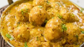 Shahi Aloo dum Recipe  Indian Restaurant Style Kashmiri Shahi Baby Potato Curry Recipes [upl. by Isolda175]