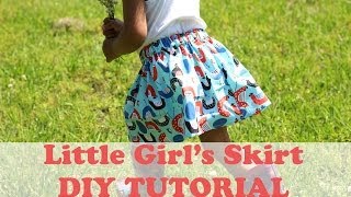 How to Make a Simple Girls Skirt Beginner Sewing [upl. by Ttemme]