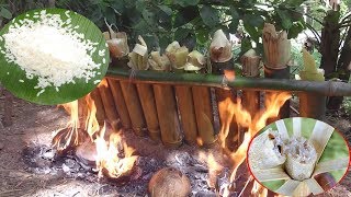 survival technique  cook rice in bamboo [upl. by Ahsiyn432]