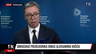 Obraćanje predsjednika Srbije Aleksandra Vučića [upl. by Meriel]