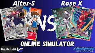 Omnimon AlterS Turbo VS Rosemon X Antibody  Digimon Card Game  BT15 Exceed Apocalypse [upl. by Teriann]