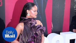 Rihanna stuns at the Oceans Eight premiere in purple couture [upl. by Asik]