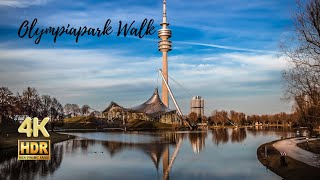 Munich Germany  Evening Walk Through Olympiapark  4K HDR [upl. by Barkley]