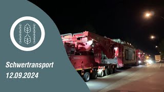 Schwertransport durch Merzen  Erster Amprion Trafo unterwegs zum Umspannwerk nach Hackemoor [upl. by Kall]