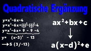 Quadratische Ergänzung  Mathe Lernvideo [upl. by Galligan241]