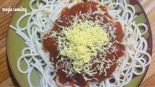 How to cook Spaghetti with Corned Beef  Pinoy Spaghetti  Panlasang Pinoy [upl. by Jerrine]