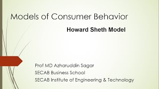 HOWARD SHETH MODEL OF CONSUMER BEHAVIOUR [upl. by Grady]