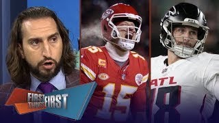 FIRST THINGS FIRST  Nick Wright reacts to upcoming match belong to Chiefs vs Falcons Sunday [upl. by Alys]