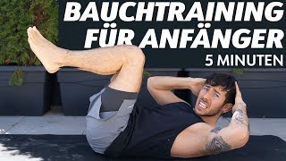 5 MINUTEN BAUCHTRAINING für Unsportliche amp Fitness Anfänger für jeden Tag mit Erklärung [upl. by Ailegra]