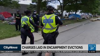 Charges laid in connection to encampment eviction protests [upl. by Akimik463]