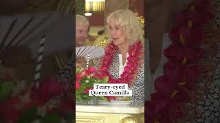 Queen Camilla cries at Samoa farewell ceremony [upl. by Ahaelam]