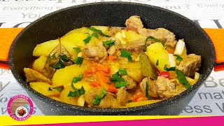 Тушеная картошка со свининой в казанке Лучшая картошка с мясом [upl. by Uzia430]