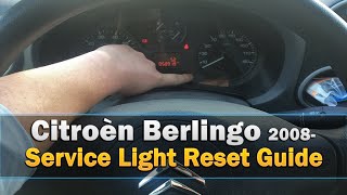 Citroën Berlingo 2008 Service Light Reset Guide [upl. by Resaec967]