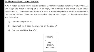 Thermodynamics Mech3001  Week 5  Problem 1 435 [upl. by Brannon]