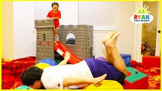 The Floor is Lava Challenge Pretend Playtime with Ryan ToysReview [upl. by Yentrok407]