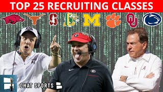 College Football Recruiting Top 25 Ranked Classes Leading Up To 2022 Early National Signing Day [upl. by Trevlac]