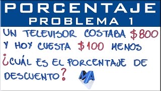 Porcentaje problemas de aplicación  Ejemplo 1 [upl. by Akkahs]