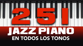 PRACTICA DE PROGRESION 2 5 1 EN TODOS LOS TONOS EN PIANO  ACORDES PARA JAZZ rootless chords [upl. by Hodge]