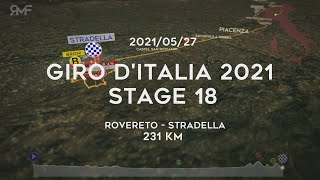 Giro dItalia 2021  Stage 1821 Rovereto  Stradella  Route parcours animation amp profile [upl. by Nilyahs959]