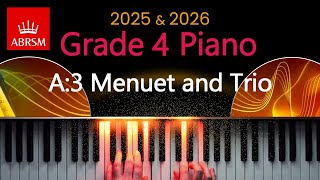 ABRSM 2025 amp 2026  Grade 4 Piano Exam  A3  Menuet and Trio  Joseph Haydn [upl. by Aneeroc]