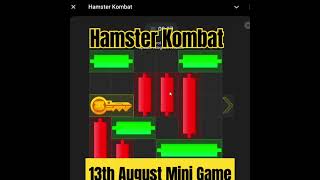 HAMSTER KOMBAT  13TH AUGUST MINI GAME  FREE TO PLAY  TAP TO EARN  PLAY TO EARN  TELEGRAM [upl. by Ayidan212]