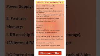 8051 microcontroller RRB technician grade 1 [upl. by Aner]