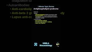 Antiphospholipid syndrome medicalstudent medicaleducation ukmla shorts [upl. by Anerom]