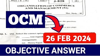 12th OCM Paper Answer  OCM 26 Feb 2024 Paper Solution  Jitesh Sir [upl. by Ynehteb754]