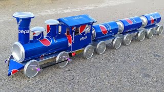 How to Make A Train with pepsi cans 🚂 Cars at Home  DIY Toy Train [upl. by Aisiat]