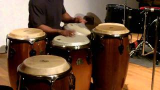 Conga solo on 5 drums Conga Fantasy by Dr Greg Jackson [upl. by Esaele677]