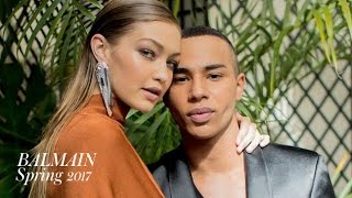 Gigi Hadid x Olivier Rousteing Balmain Spring 2017 Backstage  MODTV [upl. by Uzzi939]