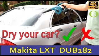 Can you dry your car with the Makita LXT DUB182 blower [upl. by Edlun]