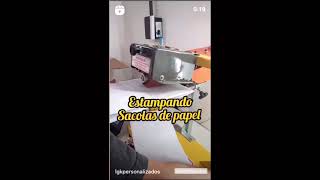 Personalização na sacola de papel na máquina Super Giro Silksmaq [upl. by Llij605]