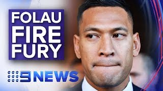 Israel Folau’s bushfire sermon ignites outrage  Nine News Australia [upl. by Nohsyt265]