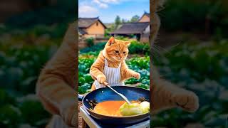 Gato Naranja Chef catpetsfunnyinteligenciaartificialviralvideoviralshortslove [upl. by Neelyar]