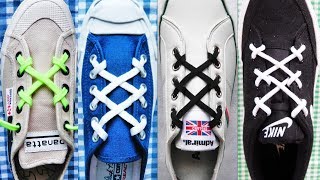 〔靴紐の結び方〕ドクロマークのような模様の靴ひもの通し方 how to tie shoelaces 〔生活に役立つ！〕 [upl. by Hamian443]