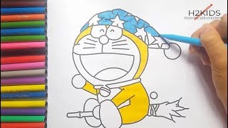 How to draw Doraemon Santa Claus Christmas Movie for Kids  Part 4 [upl. by Lerat]